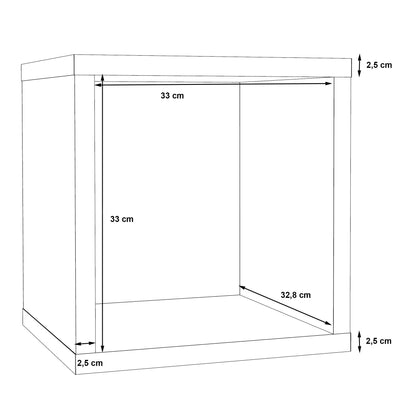 Cote | Furniture Mauro Singular Cube Storage Unit - Sonoma Oak Mauro, Side Tables 801mxxr011-d30f