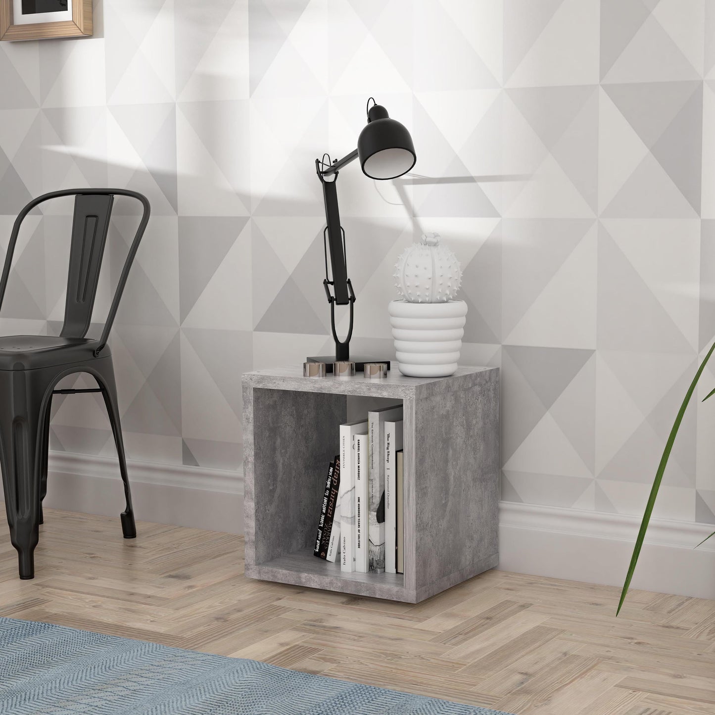 Cote | Furniture Mauro Singular Cube Storage Unit - Concrete Grey Mauro, Side Tables 801mxxr011-u39