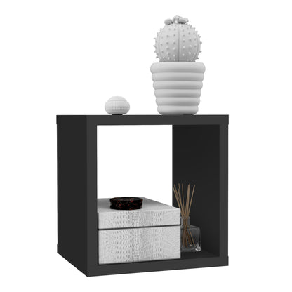 Cote | Furniture Mauro Singular Cube Storage Unit - Black Mauro, Side Tables 801mxxr011-z13m