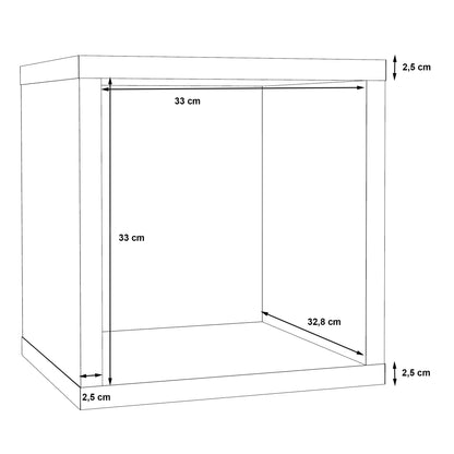 Cote | Furniture Mauro Singular Cube Storage Unit - Black Mauro, Side Tables 801mxxr011-z13m