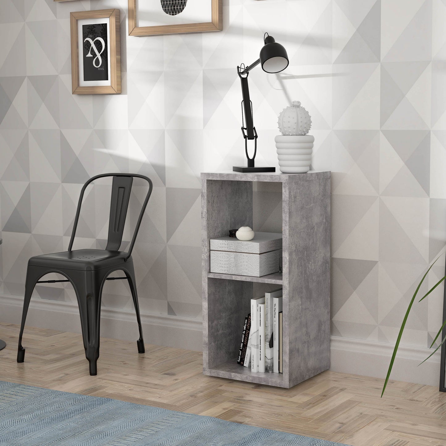 Cote | Furniture Mauro 1 Shelf Cube Storage Unit - Concrete Grey Mauro, Shelving 801mxxr111-u39