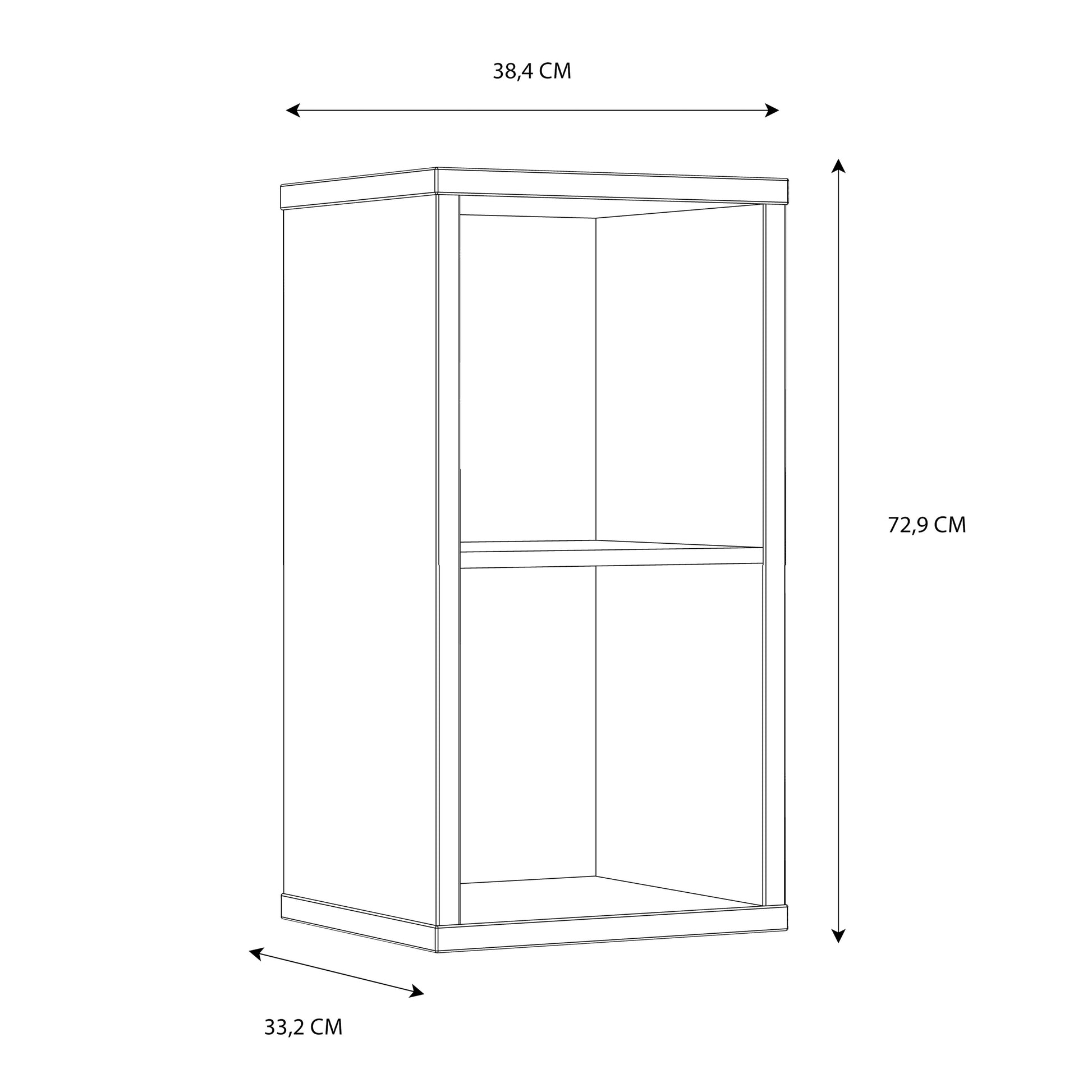 Cote | Furniture Mauro 1 Shelf Cube Storage Unit - High Gloss White Mauro, Shelving 801mxxr111-v92