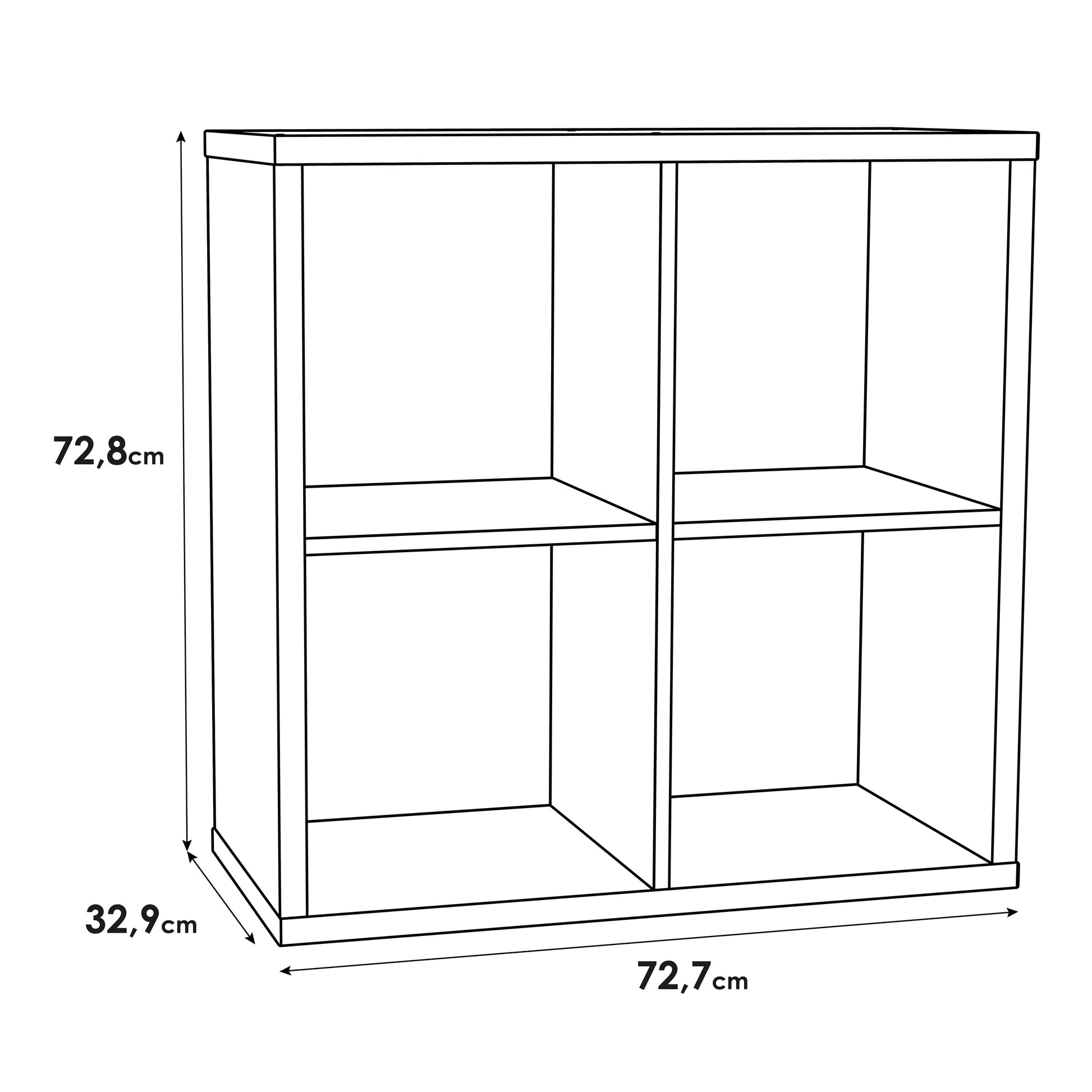 Cote | Furniture Mauro 2x2 Cube Storage Unit - Matt White Mauro, Side Tables 801mxxr221-120