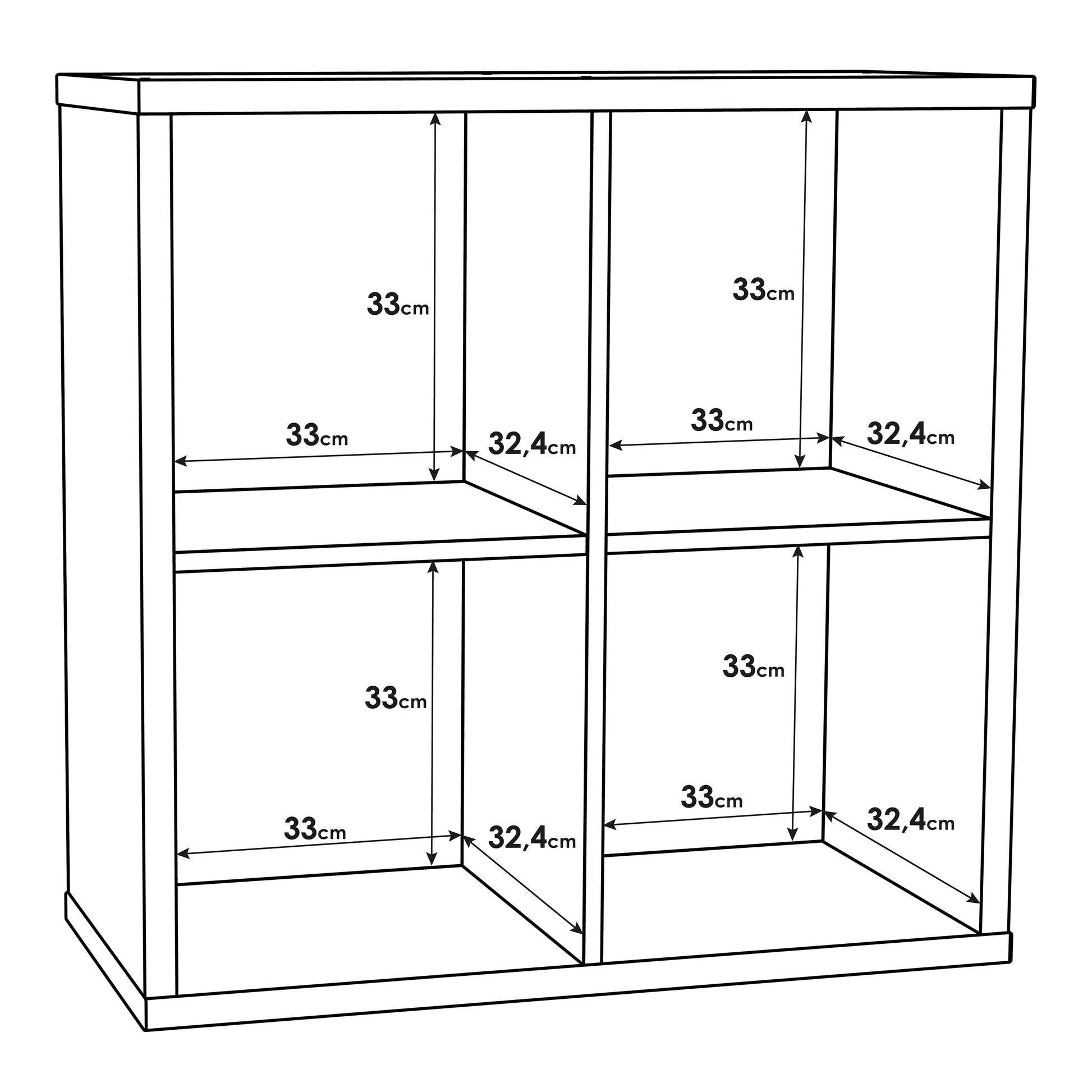 Cote | Furniture Mauro 2x2 Cube Storage Unit - Matt White Mauro, Side Tables 801mxxr221-120