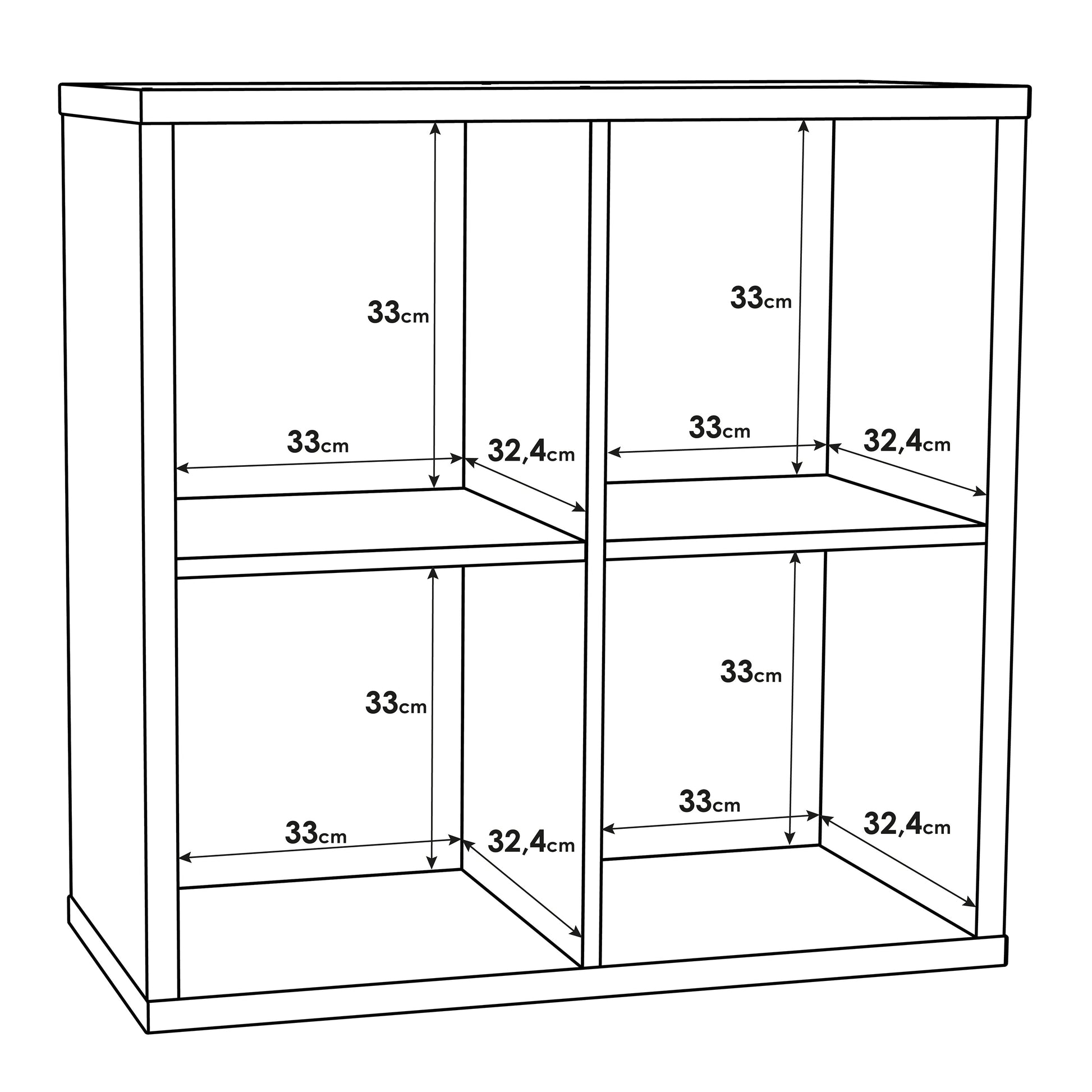 Cote | Furniture Mauro 2x2 Cube Storage Unit - Sonoma Oak Mauro, Side Tables 801mxxr221-d30f