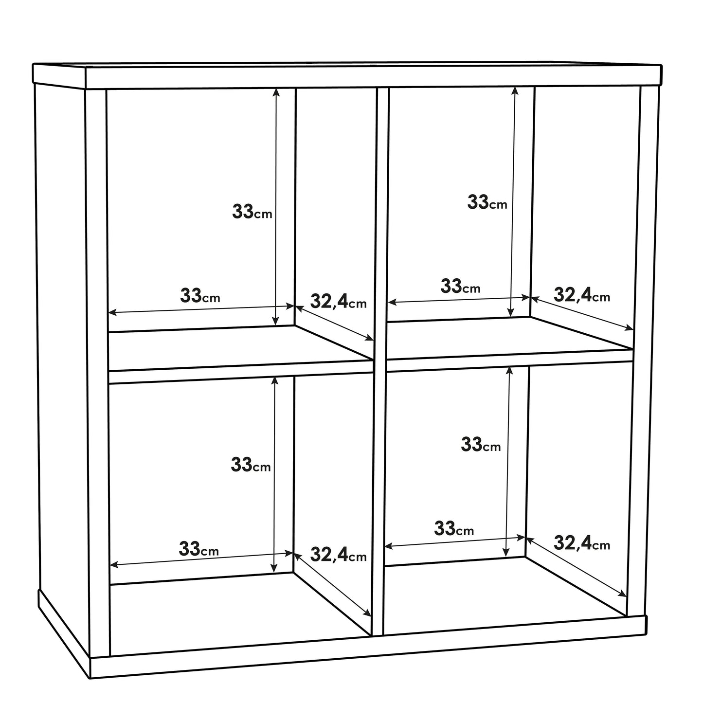 Cote | Furniture Mauro 2x2 Cube Storage Unit - Sand Oak Mauro, Side Tables 801mxxr221-d41f