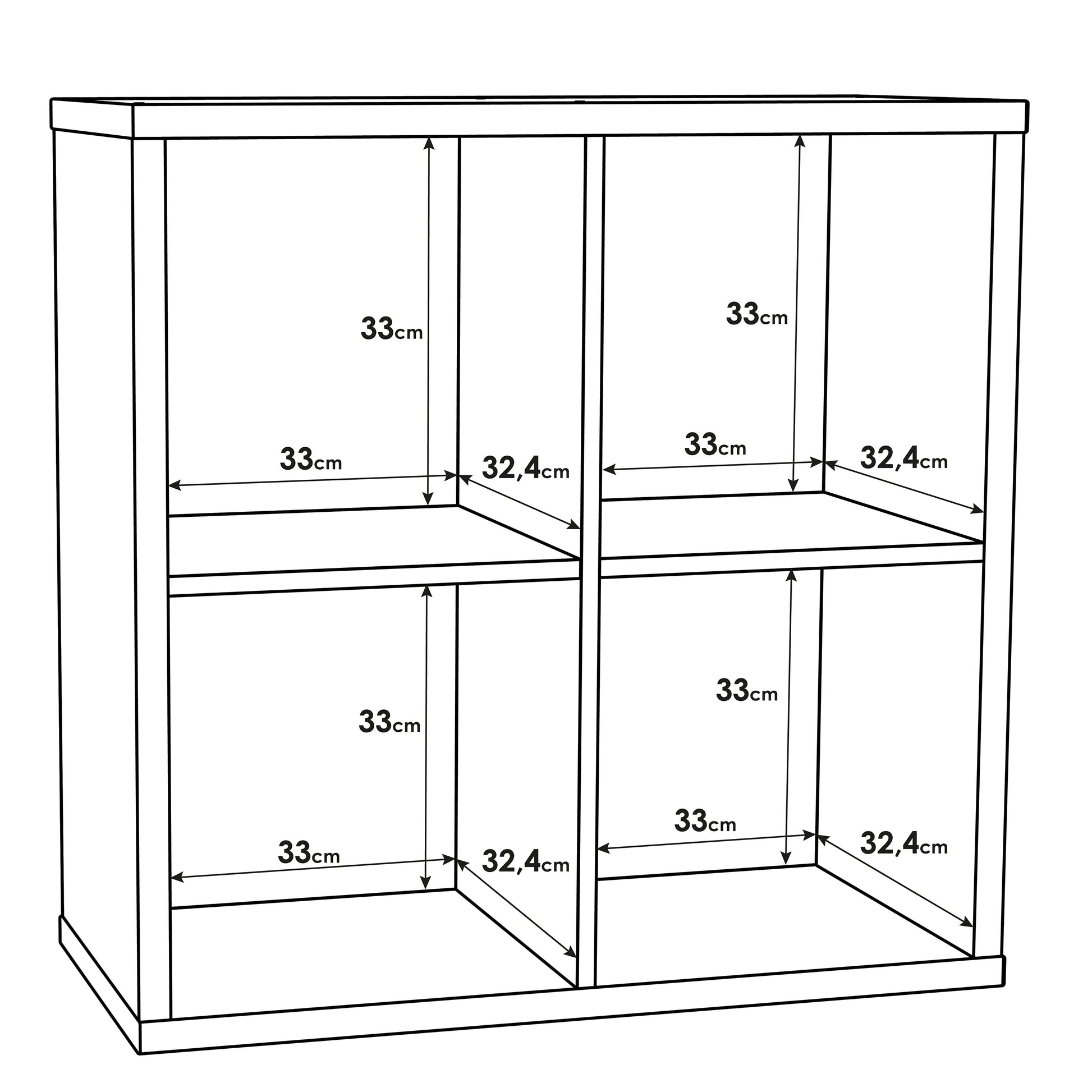 Cote | Furniture Mauro 2x2 Cube Storage Unit - Sand Oak Mauro, Side Tables 801mxxr221-d41f