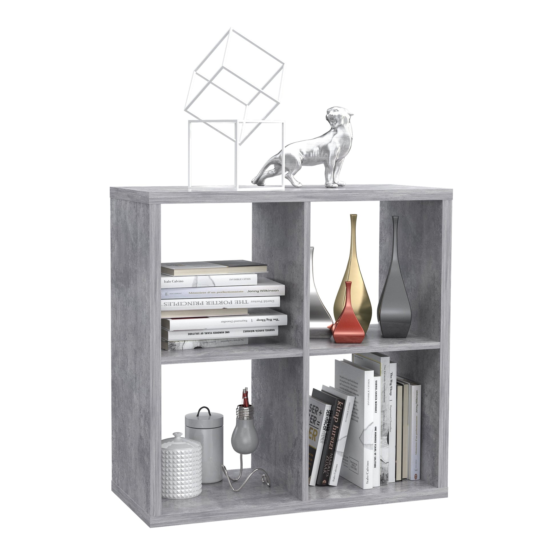 Cote | Furniture Mauro 2x2 Cube Storage Unit - Concrete Grey Mauro, Side Tables 801mxxr221-u39