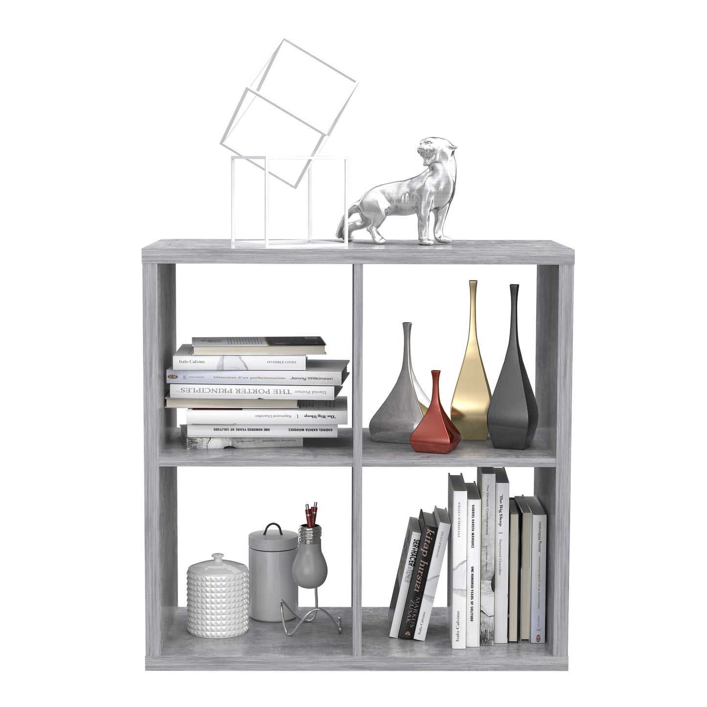 Cote | Furniture Mauro 2x2 Cube Storage Unit - Concrete Grey Mauro, Side Tables 801mxxr221-u39