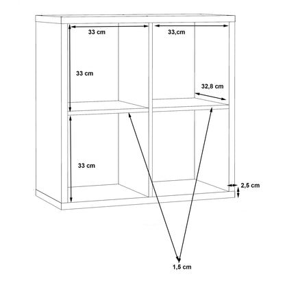 Cote | Furniture Mauro 2x2 Cube Storage Unit - Concrete Grey Mauro, Side Tables 801mxxr221-u39