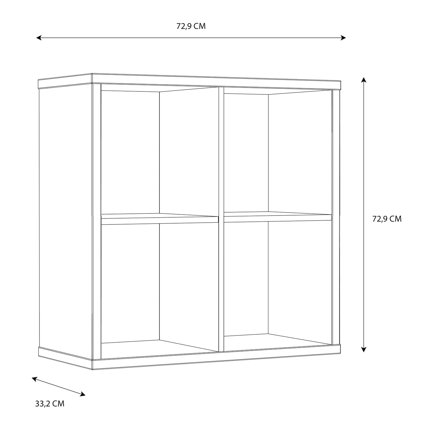 Cote | Furniture Mauro 2x2 Cube Storage Unit - High Gloss White Mauro, Shelving 801mxxr221-v92