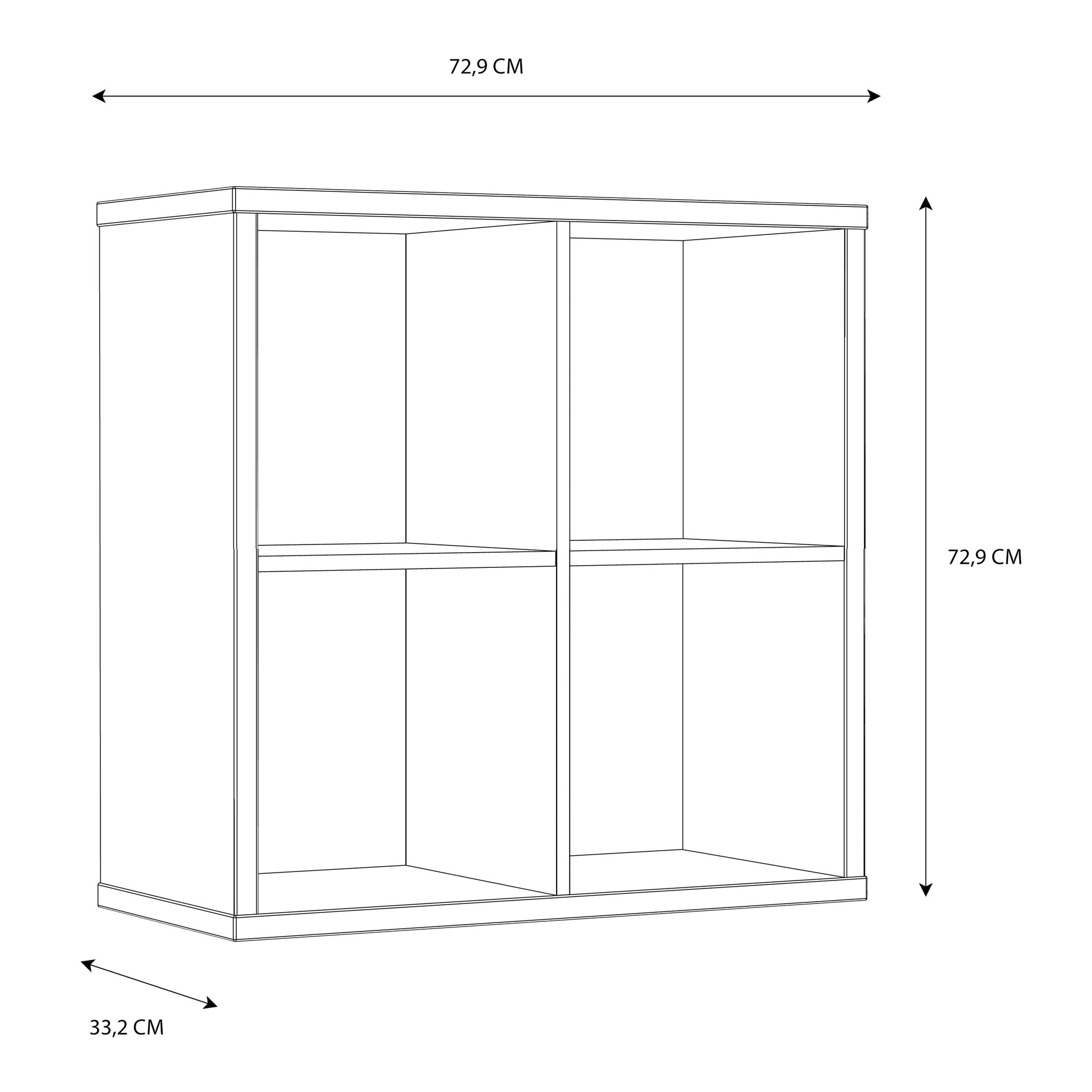 Cote | Furniture Mauro 2x2 Cube Storage Unit - High Gloss White Mauro, Shelving 801mxxr221-v92