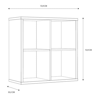 Cote | Furniture Mauro 2x2 Cube Storage Unit - High Gloss White Mauro, Shelving 801mxxr221-v92