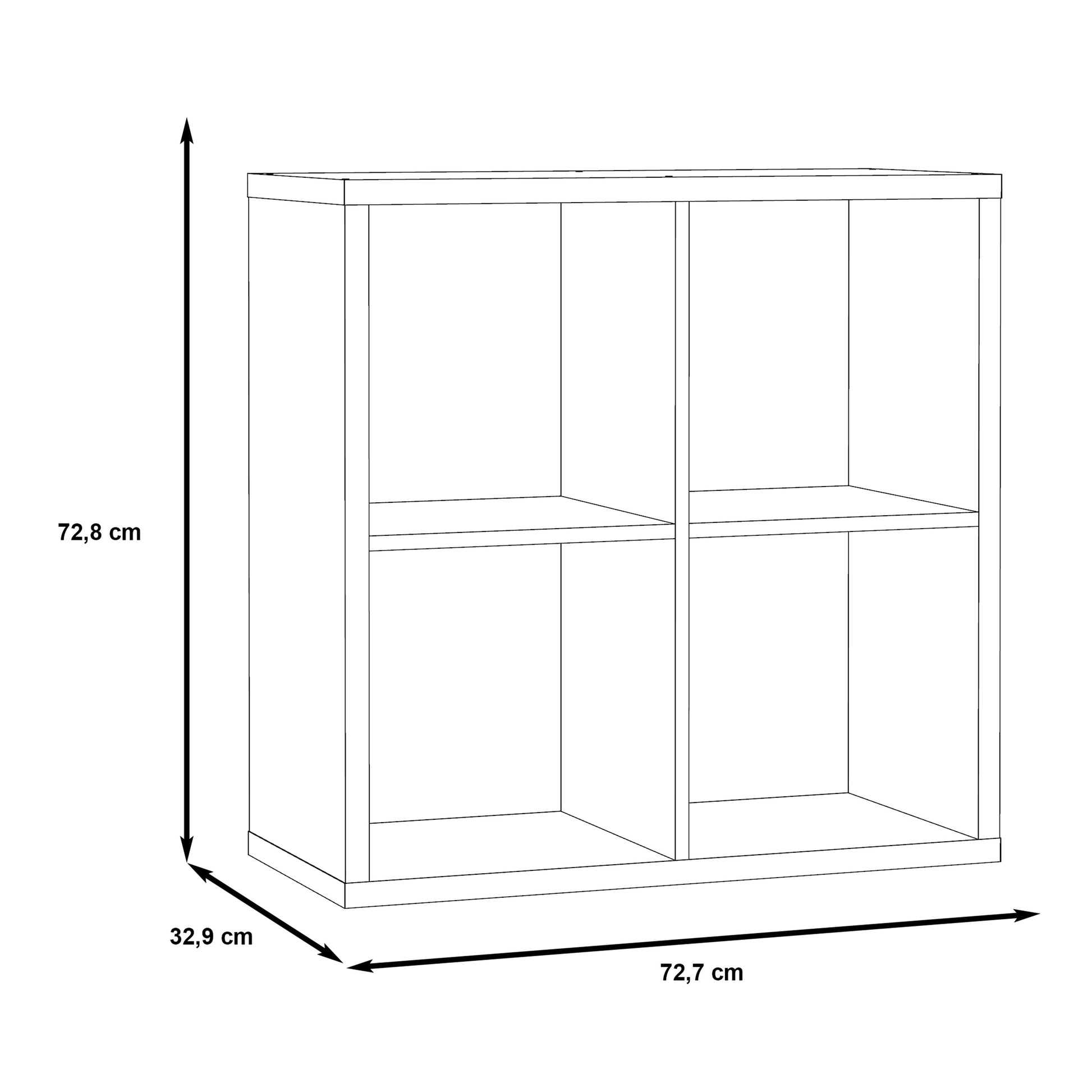 Cote | Furniture Mauro 2x2 Cube Storage Unit - Black Mauro, Shelving 801mxxr221-z13m