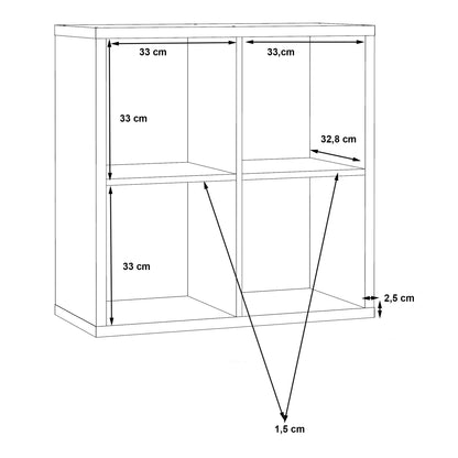 Cote | Furniture Mauro 2x2 Cube Storage Unit - Black Mauro, Shelving 801mxxr221-z13m