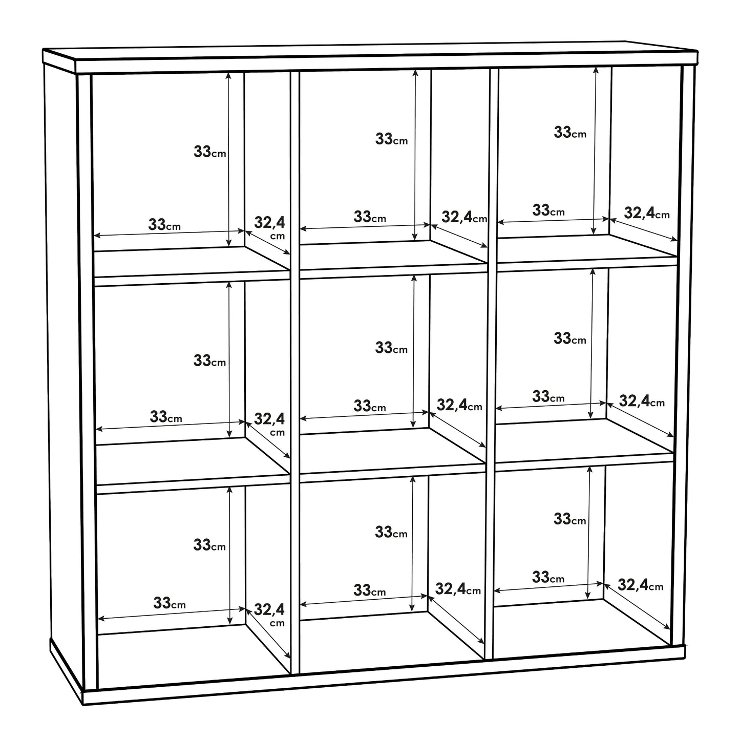 Cote | Furniture Mauro 3x3 Cube Storage Unit -  Matt White Mauro, Side Tables 801mxxr331-120