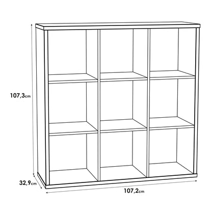 Cote | Furniture Mauro 3x3 Cube Storage Unit - Sonoma Oak Mauro, Side Tables 801mxxr331-d30f