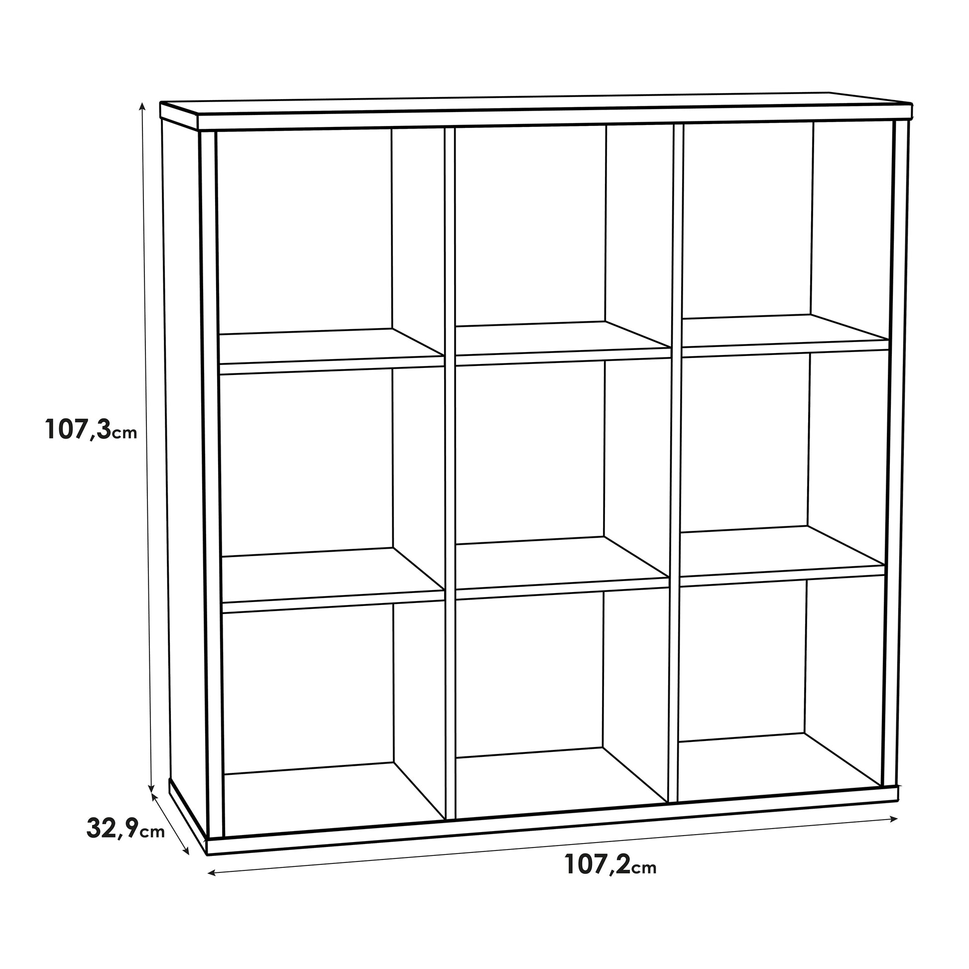 Cote | Furniture Mauro 3x3 Cube Storage Unit - Sand Oak Mauro, Side Tables 801mxxr331-d41f