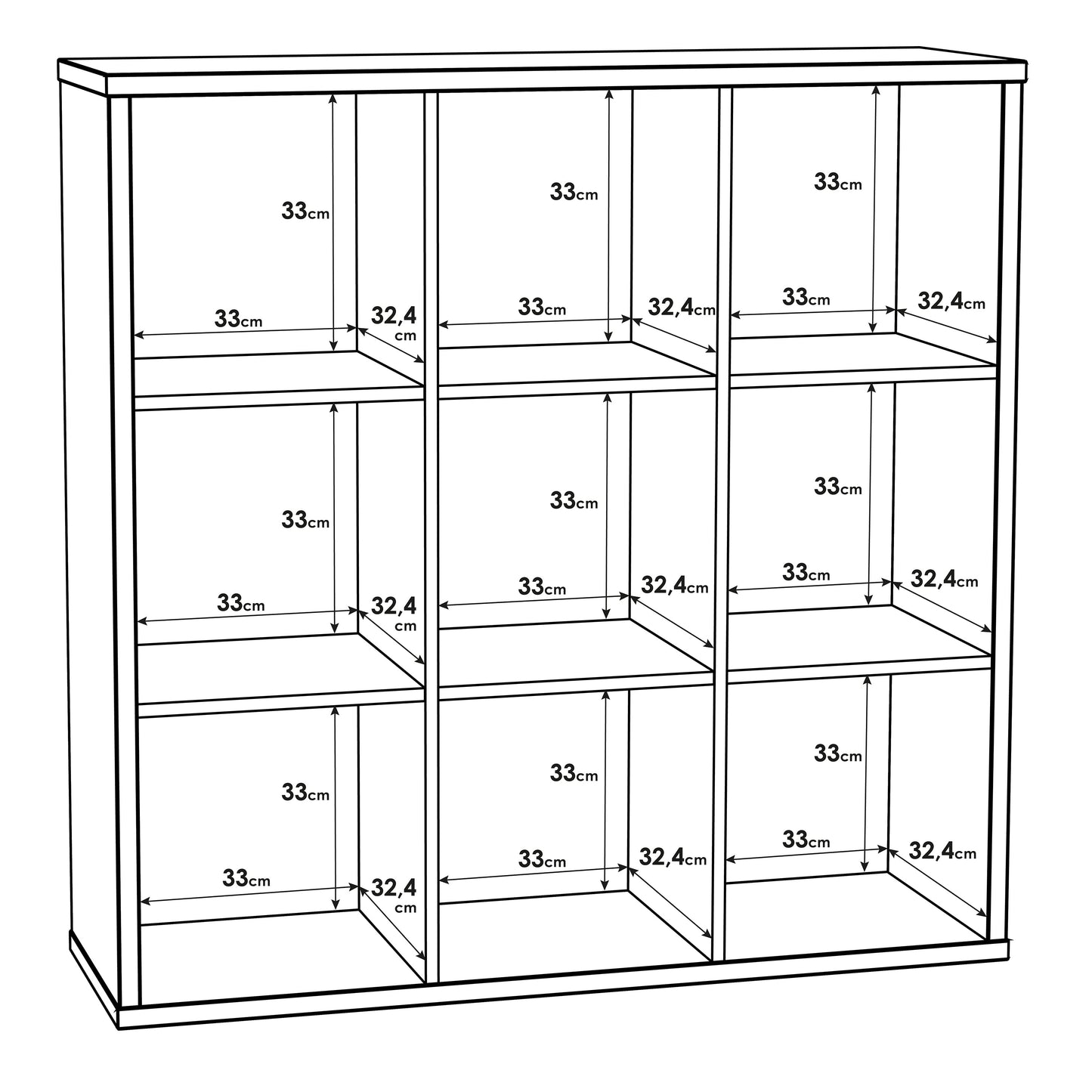 Cote | Furniture Mauro 3x3 Cube Storage Unit - Sand Oak Mauro, Side Tables 801mxxr331-d41f