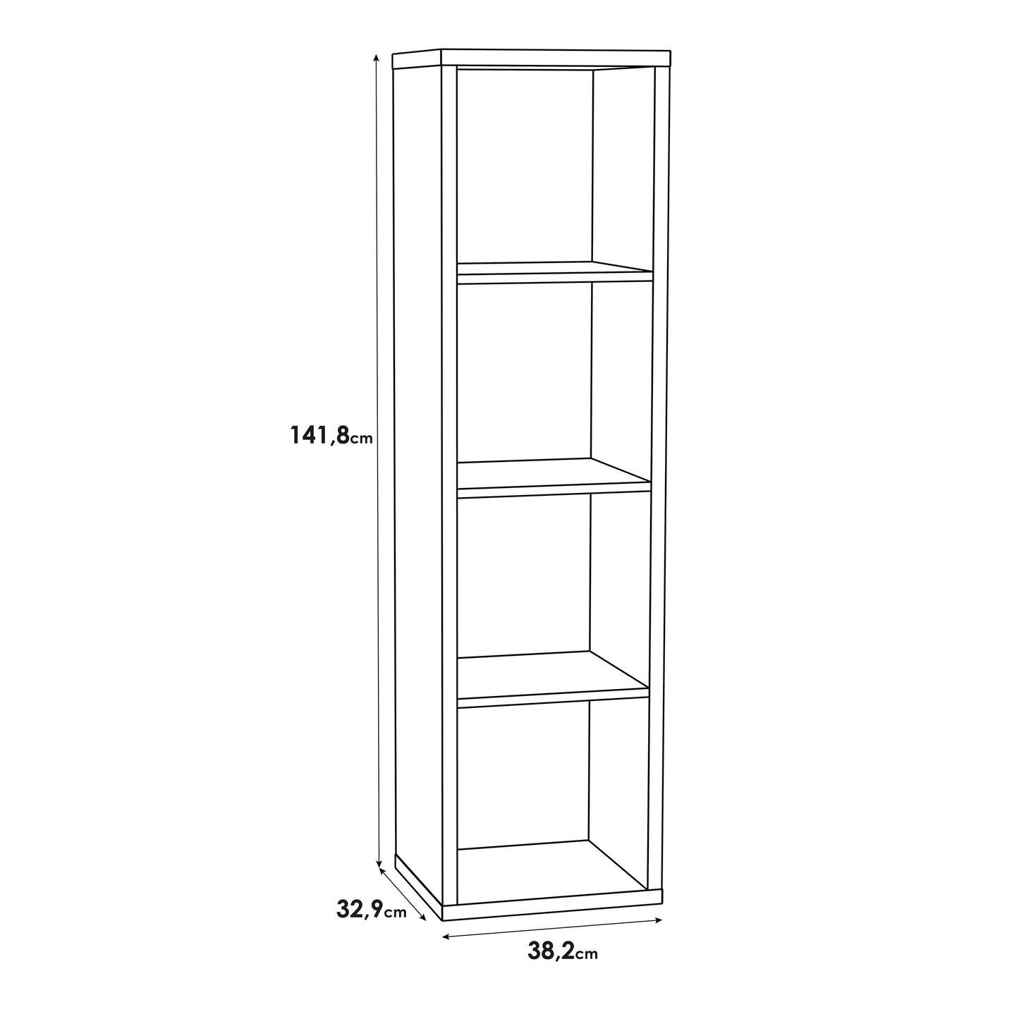 Cote | Furniture Mauro 3 Cube Shelves Storage Unit - Sand Oak Mauro, Side Tables 801mxxr411-d41f