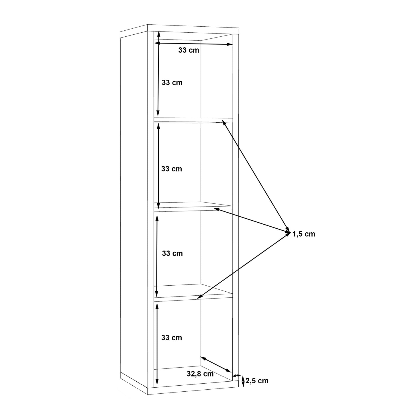 Cote | Furniture Mauro 3 Shelves Cube Storage Unit - Artisan Oak Mauro, Shelving 801mxxr411-d78