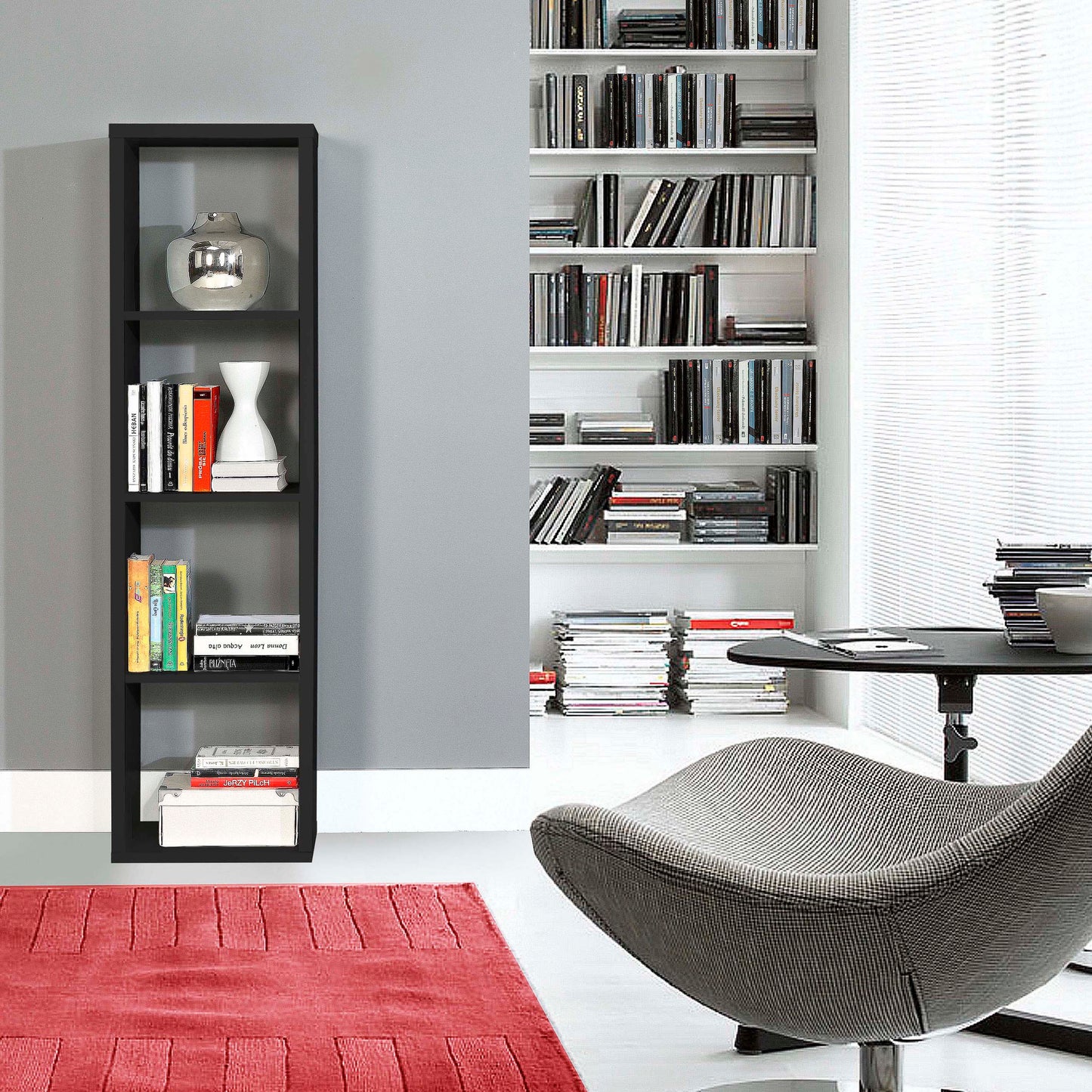 Cote | Furniture Mauro 3 Shelves Cube Storage Unit - Black Mauro, Shelving 801mxxr411-z13m