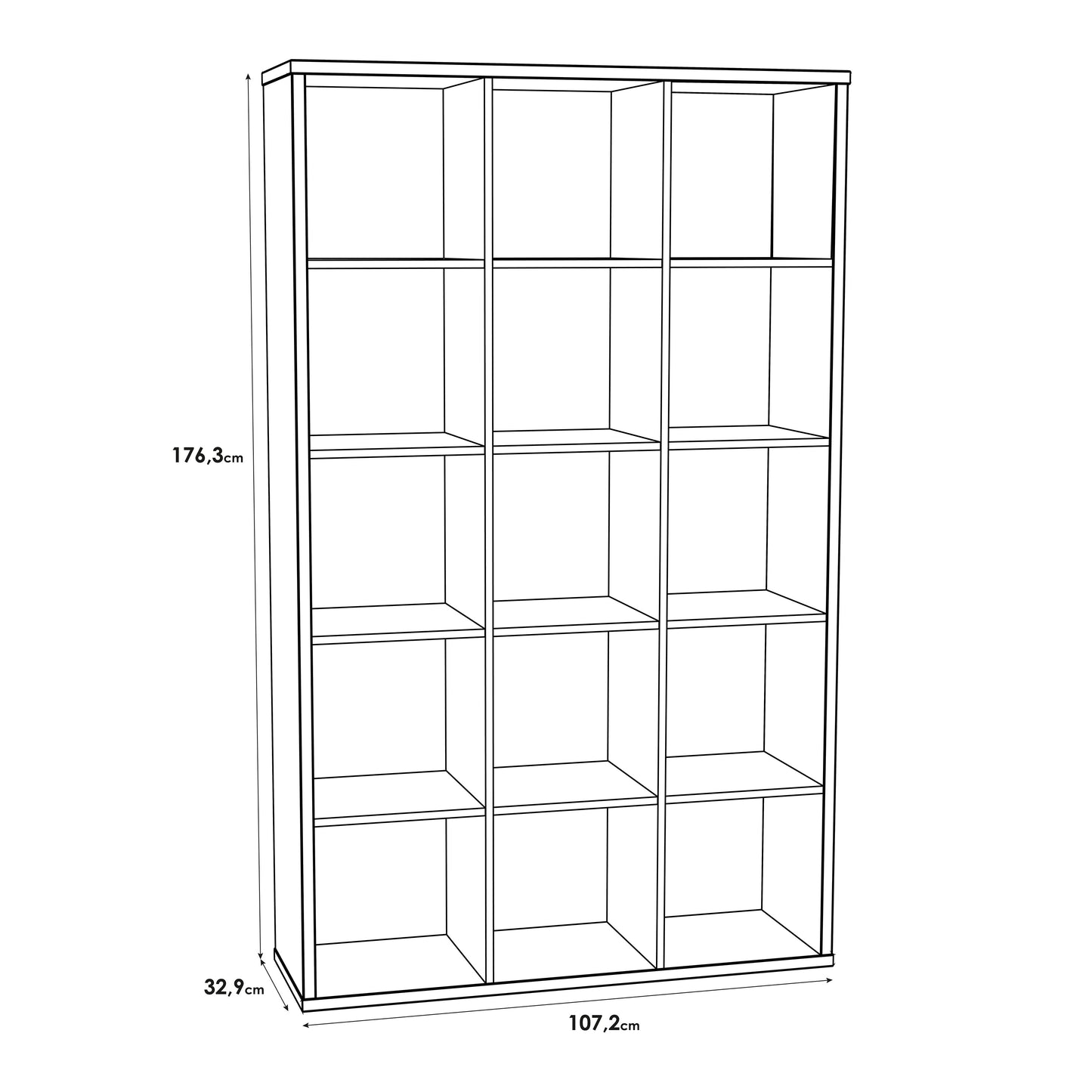 Cote | Furniture Mauro 3x5 Cube Storage Unit - White Mauro, Side Tables 801mxxr431-120