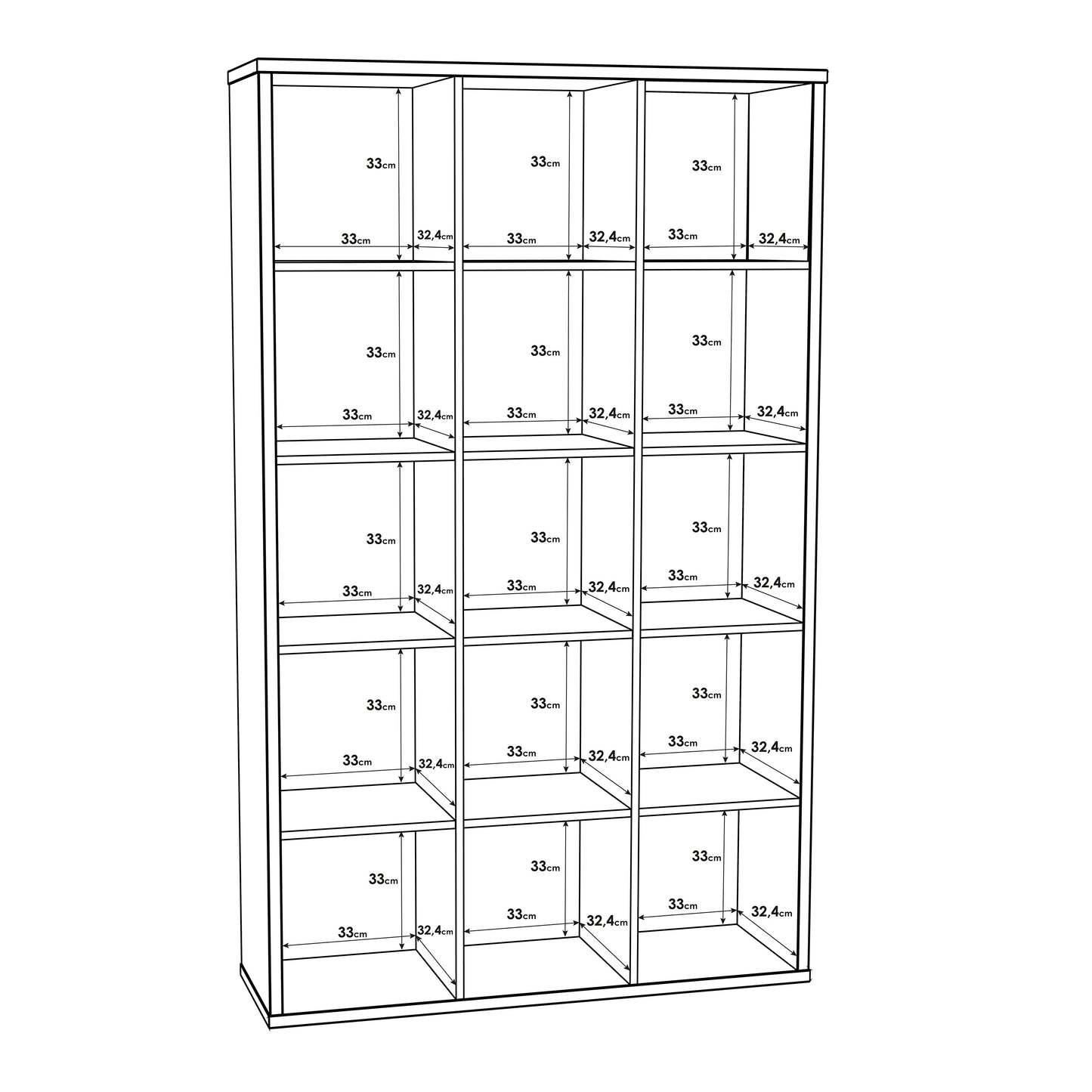 Cote | Furniture Mauro 3x5 Cube Storage Unit - White Mauro, Side Tables 801mxxr431-120