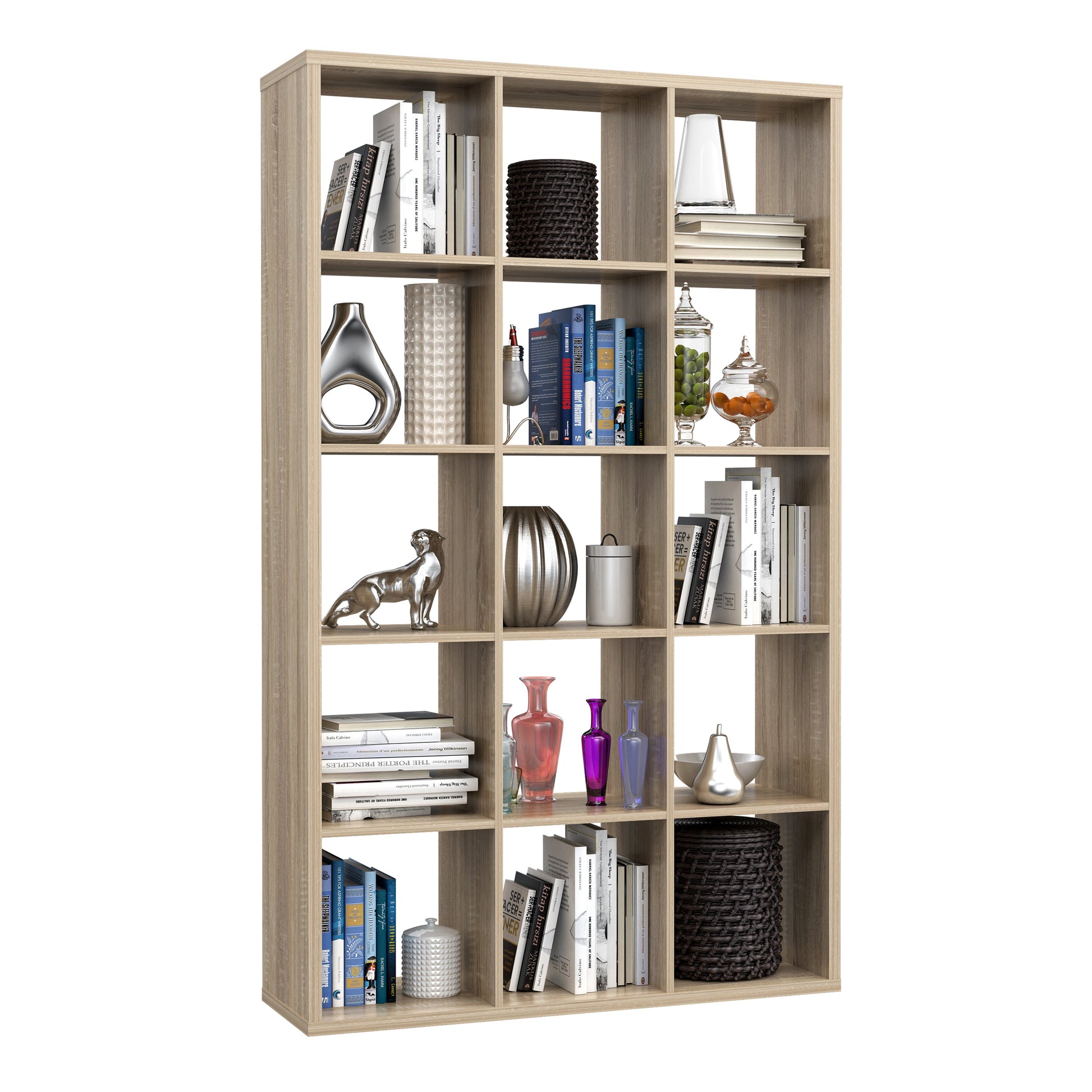 Cote | Furniture Mauro 3x5 Cube Storage Unit - Sonoma Oak Mauro, Side Tables 801mxxr431-d30f