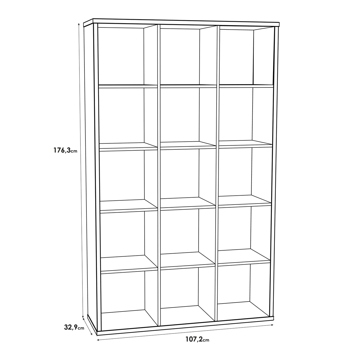 Cote | Furniture Mauro 3x5 Cube Storage Unit - Sonoma Oak Mauro, Side Tables 801mxxr431-d30f