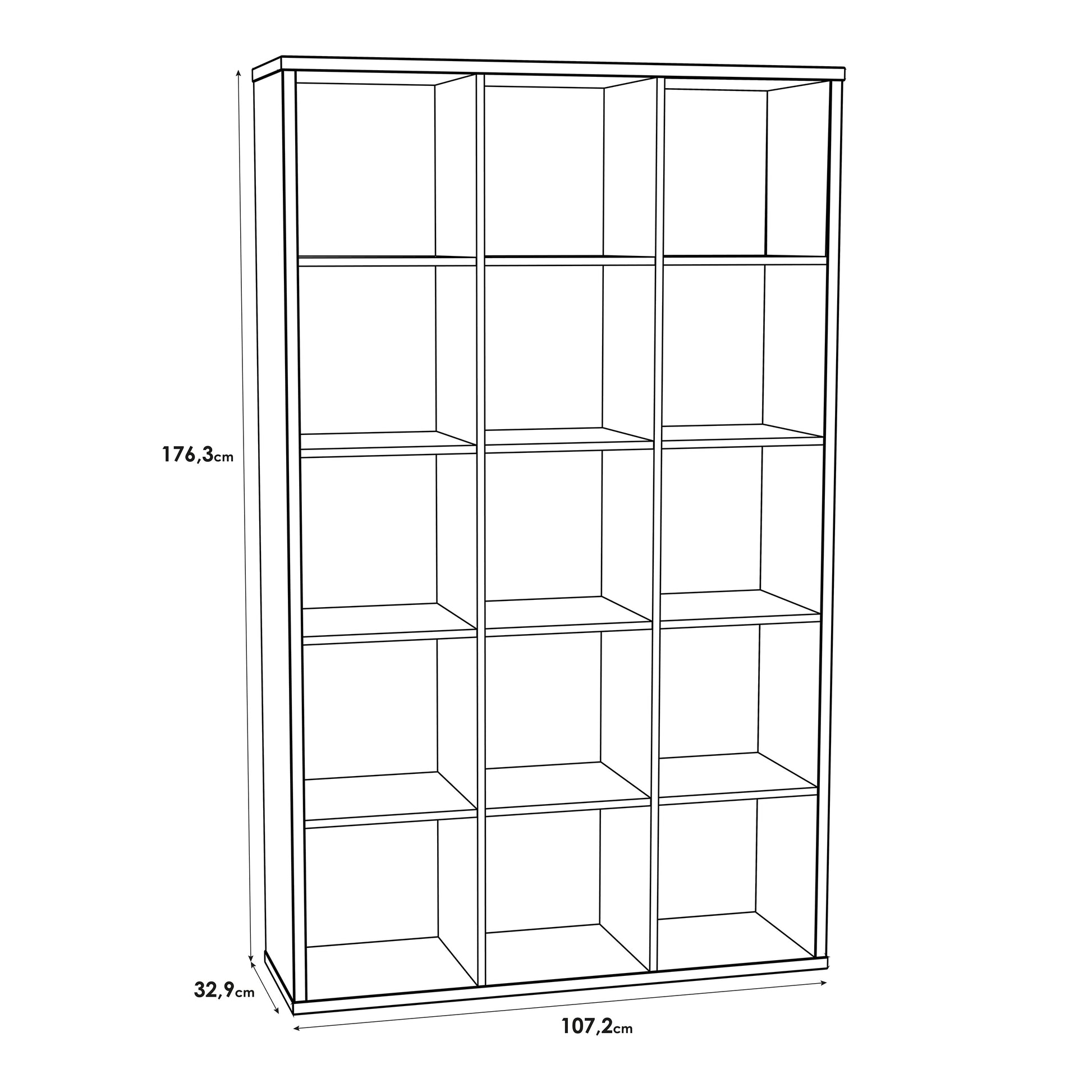 Cote | Furniture Mauro 3x5 Cube Storage Unit - Sonoma Oak Mauro, Side Tables 801mxxr431-d30f