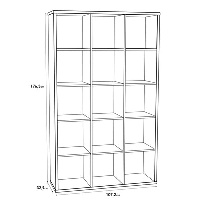 Cote | Furniture Mauro 3x5 Cube Storage Unit - Sonoma Oak Mauro, Side Tables 801mxxr431-d30f