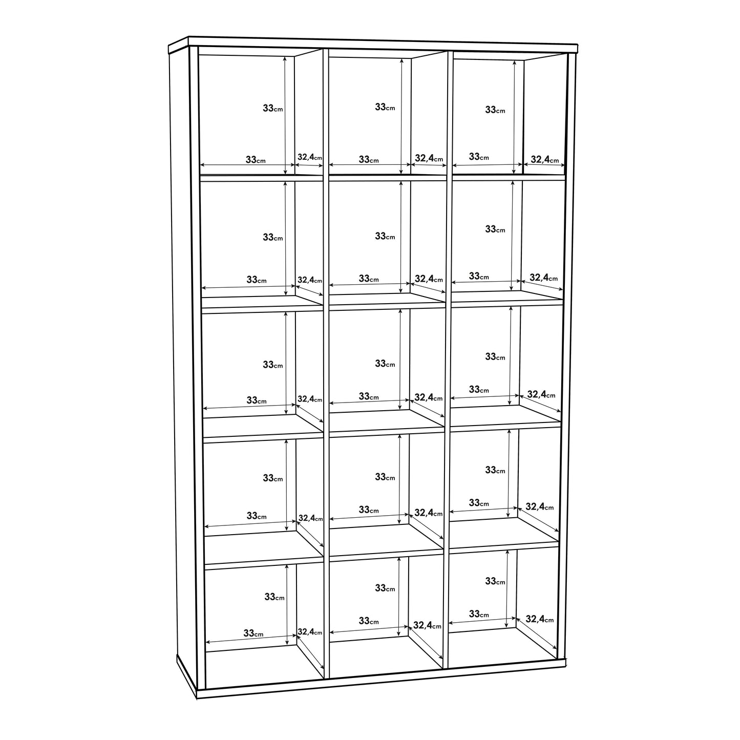 Cote | Furniture Mauro 3x5 Cube Storage Unit - Sand Oak Mauro, Side Tables 801mxxr431-d41f