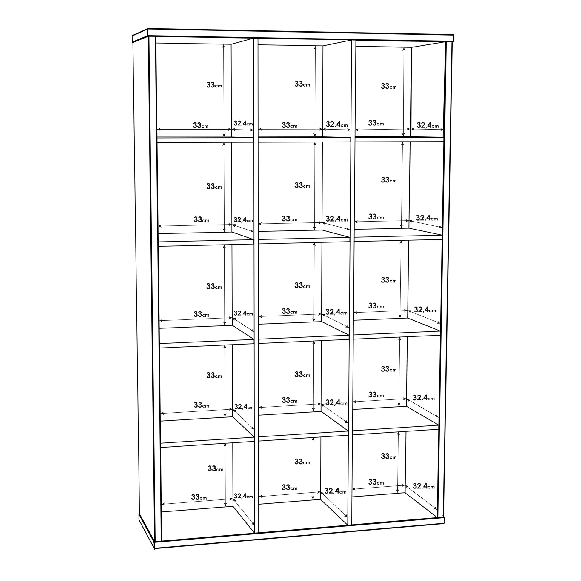 Cote | Furniture Mauro 3x5 Cube Storage Unit - Sand Oak Mauro, Side Tables 801mxxr431-d41f