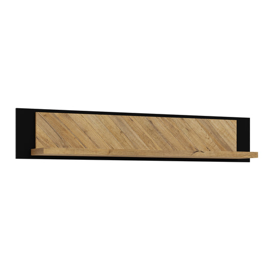 Cote | Furniture Nikomedes Wall shelf, Herringbone - Oak & Black Nikomedes, Shelving 801nmsb01-m570