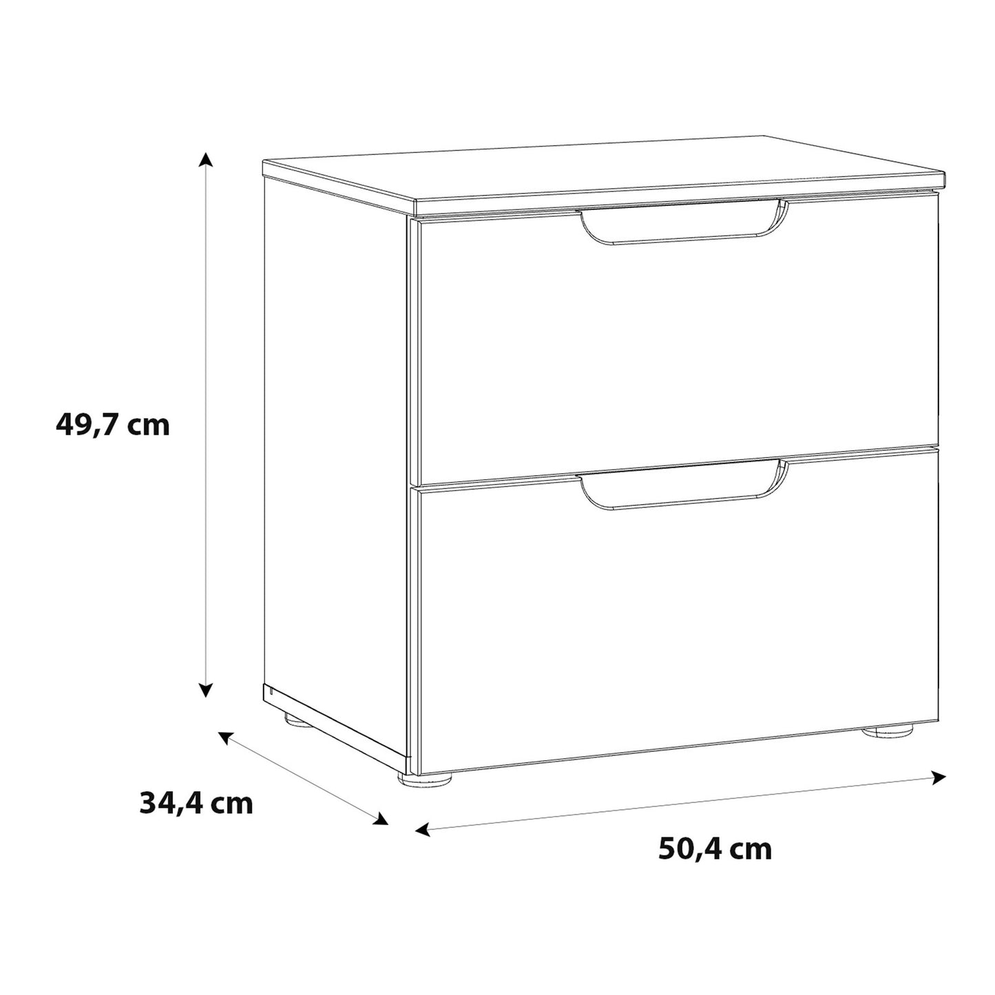 Cote | Furniture Sienna Bedside Table, 2 Drawer - White  Sienna, Bedside Tables 801snnk011-v29