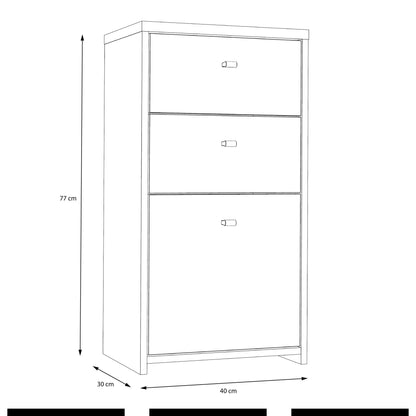 Cote | Furniture Best Chest Cabinet with 2 Drawer, 1 Door - Artisan Oak/White Best Chest, Chest of Drawers 801sqnk211-c804