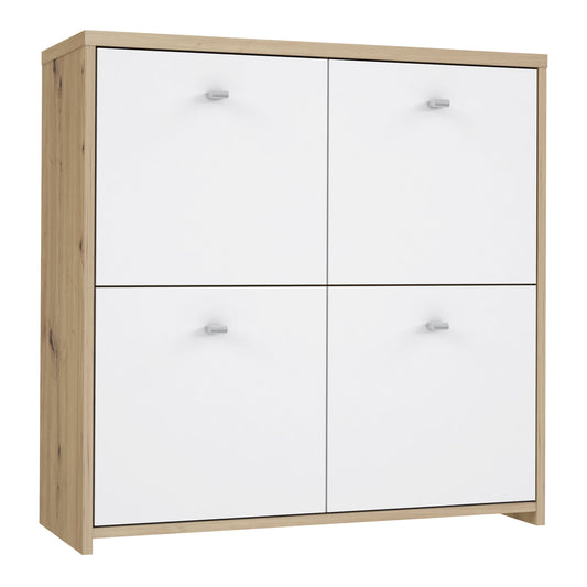 Cote | Furniture Best Chest Cabinet with 4 Door - Artisan Oak/White Best Chest, Chest of Drawers 801sqnk221-c804