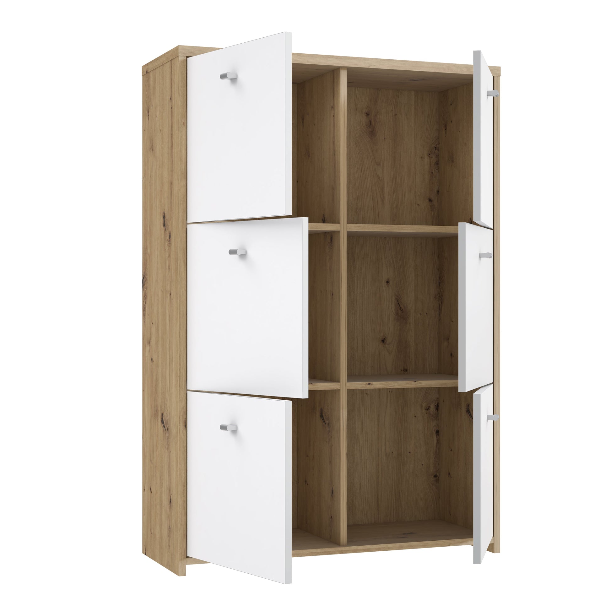 Cote | Furniture Best Chest Cabinet with 6 Door - Artisan Oak/White Best Chest, Chest of Drawers 801sqnk321-c804