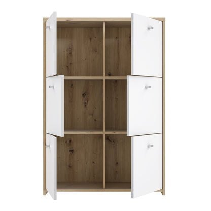 Cote | Furniture Best Chest Cabinet with 6 Door - Artisan Oak/White Best Chest, Chest of Drawers 801sqnk321-c804