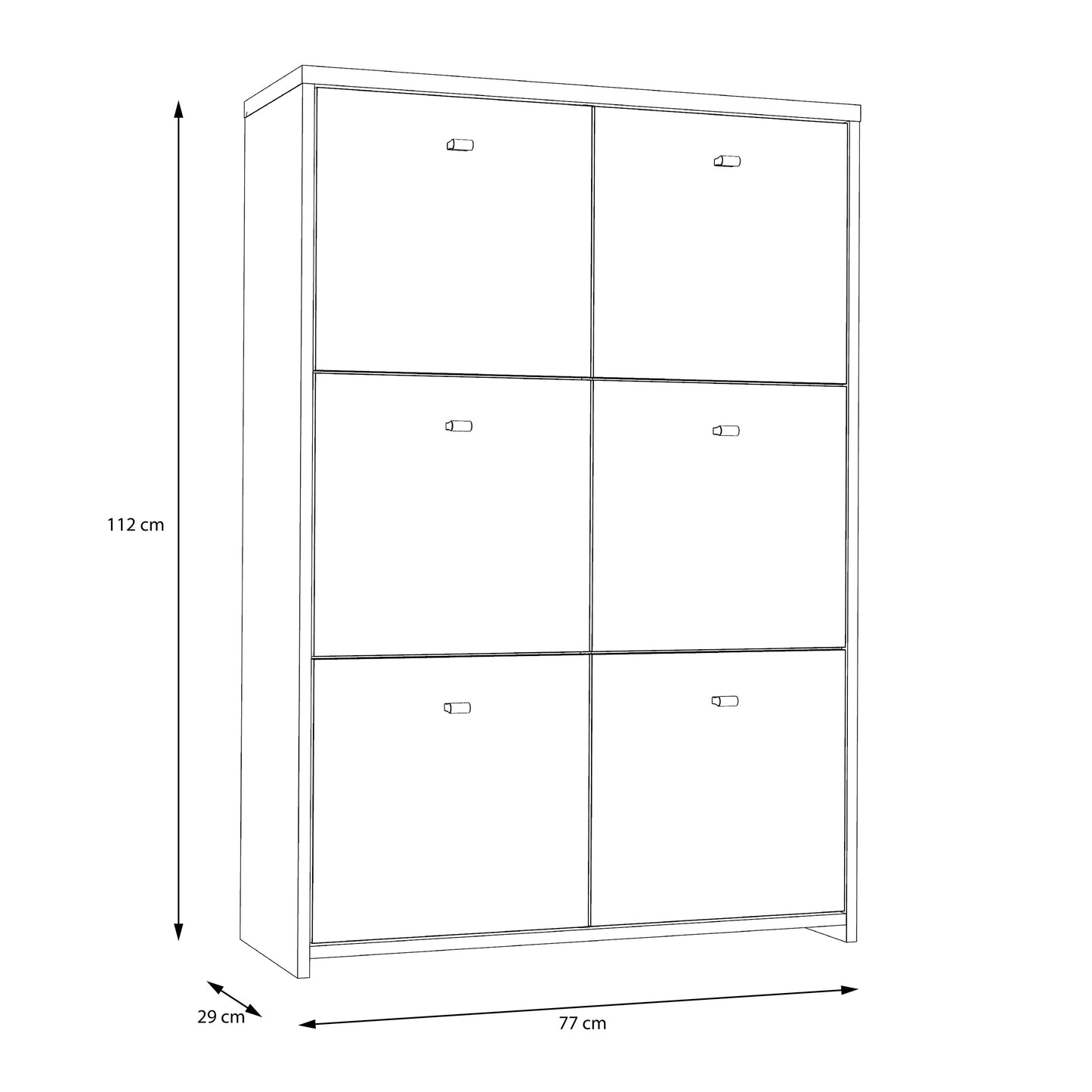 Cote | Furniture Best Chest Cabinet with 6 Door - Artisan Oak/White Best Chest, Chest of Drawers 801sqnk321-c804