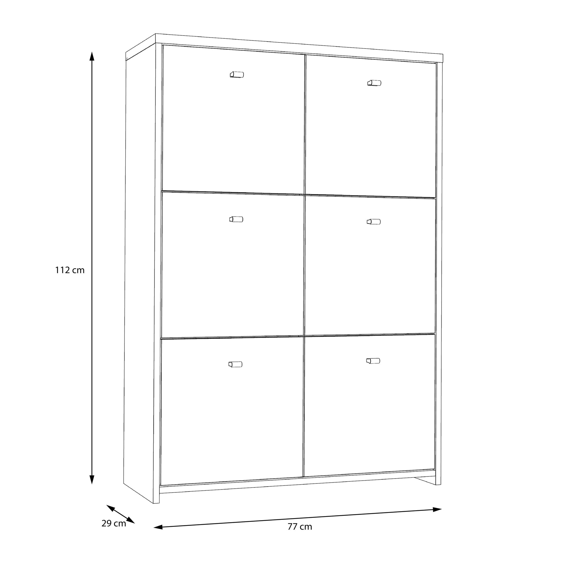 Cote | Furniture Best Chest Cabinet with 6 Door - Artisan Oak/White Best Chest, Chest of Drawers 801sqnk321-c804