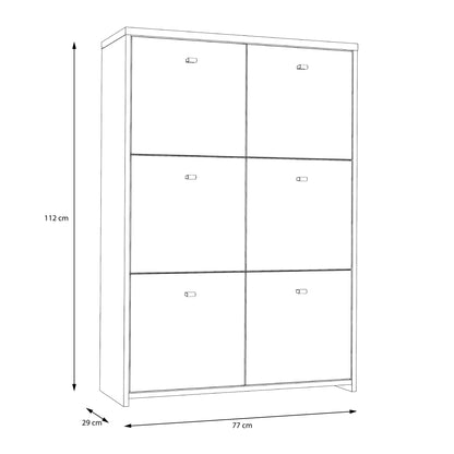 Cote | Furniture Best Chest Cabinet with 6 Door - Artisan Oak/White Best Chest, Chest of Drawers 801sqnk321-c804