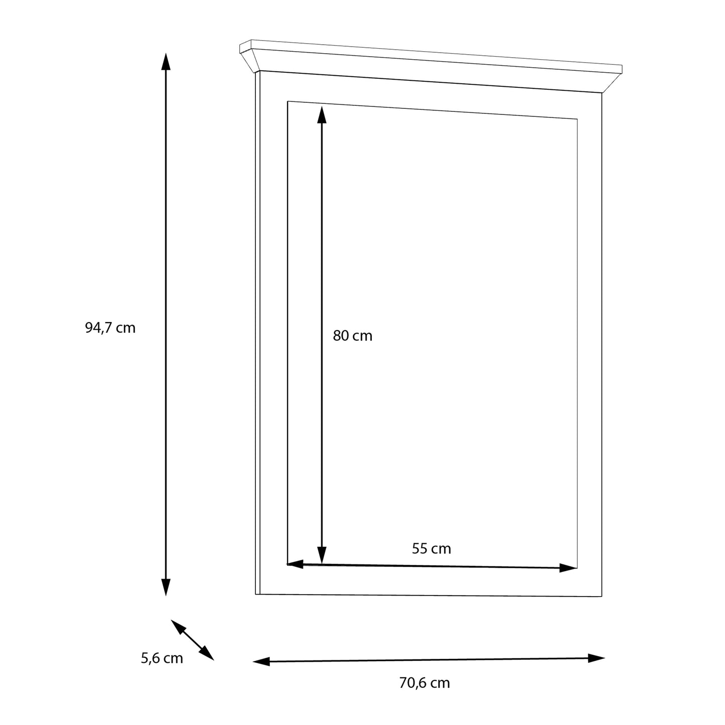 Cote | Furniture Illopa Wall Mirror - Snowy Oak & Oak Illopa, Mirrors 801tiqd20-j99