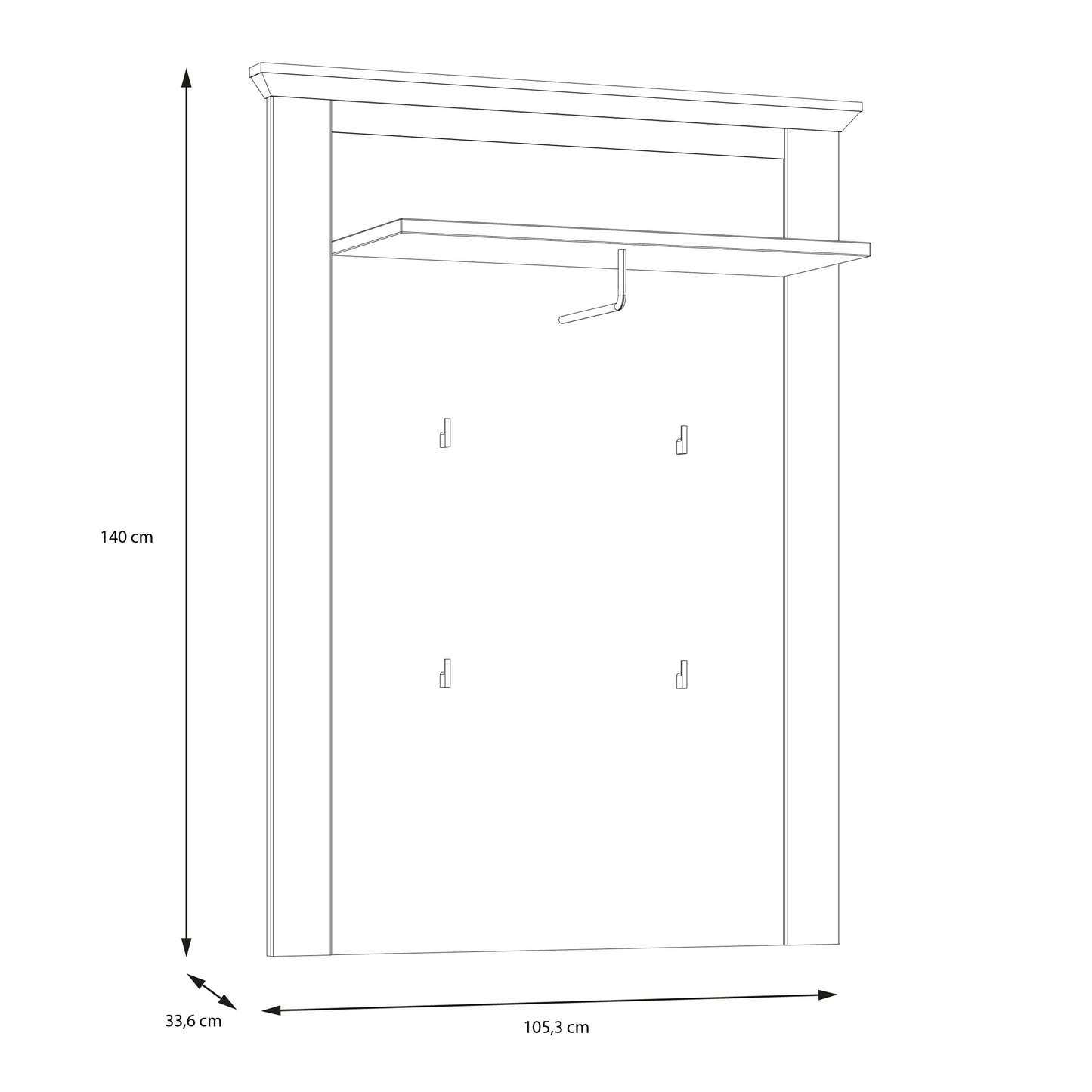 Cote | Furniture Illopa Wall Panel - Snowy Oak & Oak  Illopa, Coat Stands & Racks 801tiqd301-j99