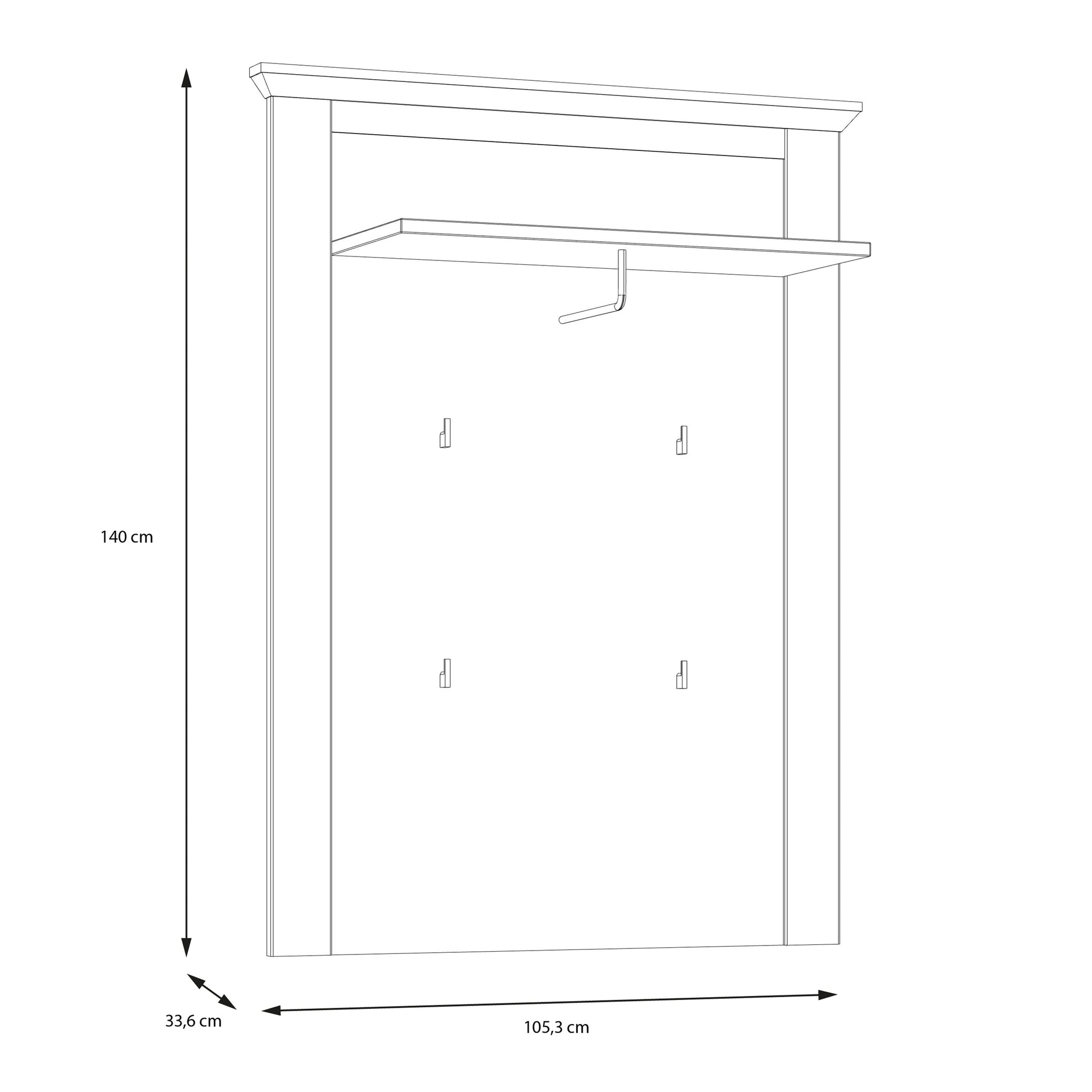 Cote | Furniture Illopa Wall Panel - Snowy Oak & Oak  Illopa, Coat Stands & Racks 801tiqd301-j99