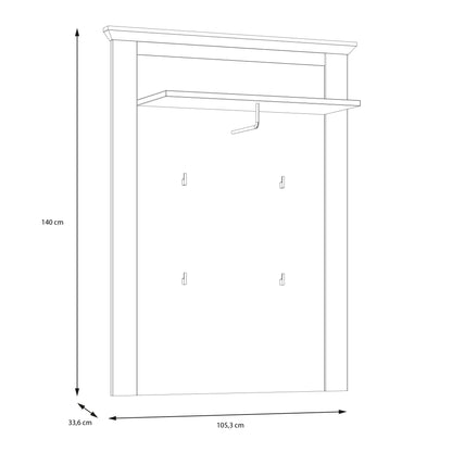 Cote | Furniture Illopa Wall Panel - Snowy Oak & Oak  Illopa, Coat Stands & Racks 801tiqd301-j99