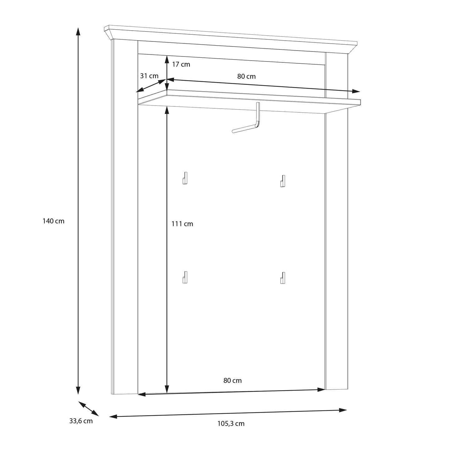 Cote | Furniture Illopa Wall Panel - Snowy Oak & Oak  Illopa, Coat Stands & Racks 801tiqd301-j99