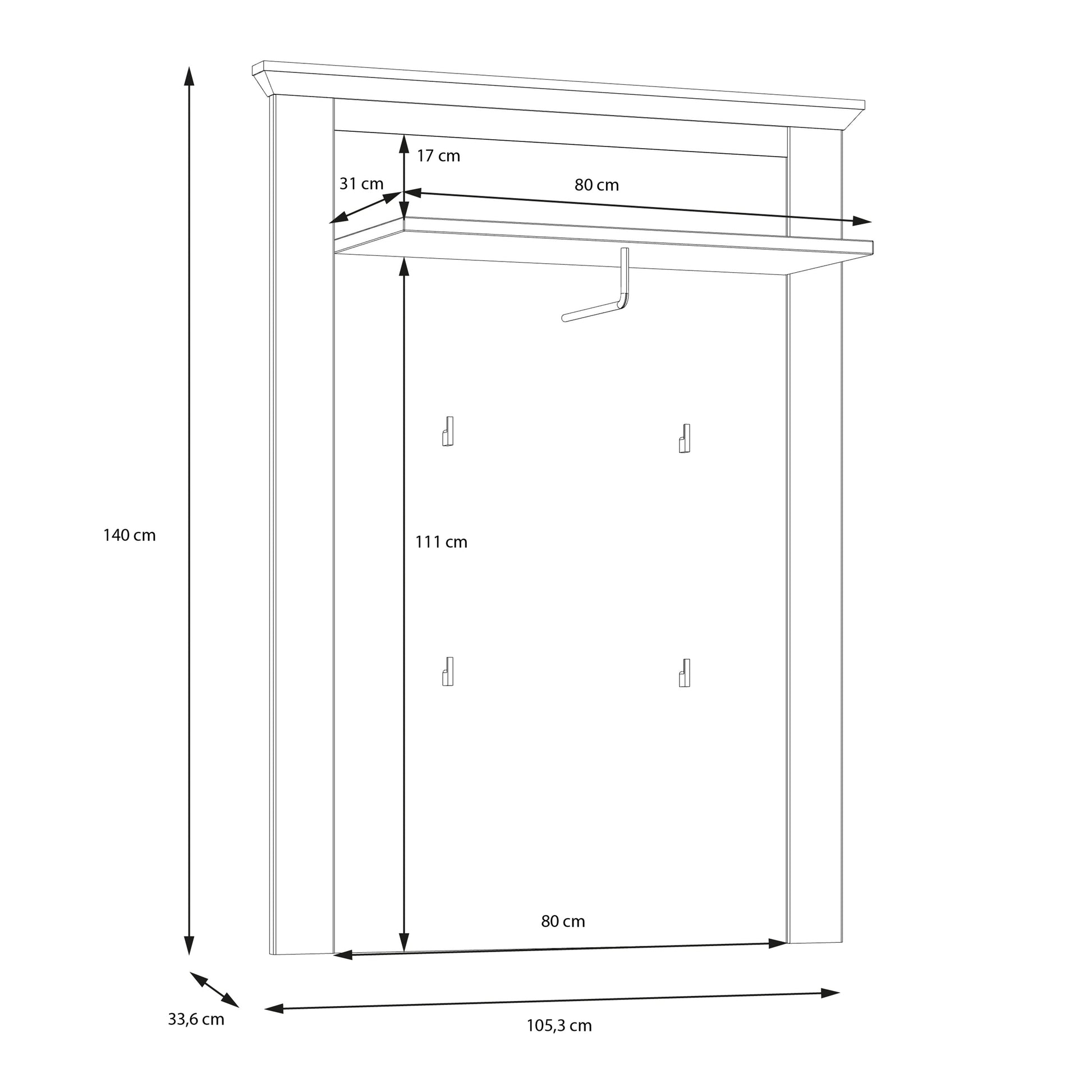 Cote | Furniture Illopa Wall Panel - Snowy Oak & Oak  Illopa, Coat Stands & Racks 801tiqd301-j99