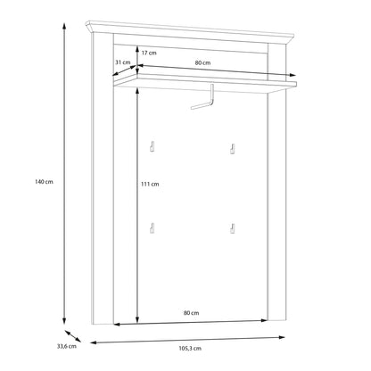 Cote | Furniture Illopa Wall Panel - Snowy Oak & Oak  Illopa, Coat Stands & Racks 801tiqd301-j99